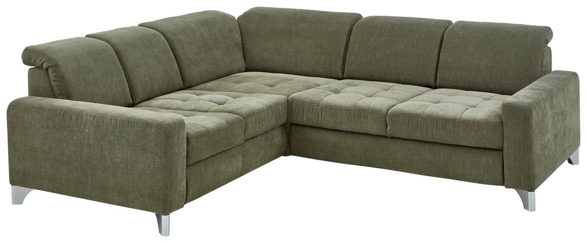 Rohová sedačka GULL, levá, světle zelená - barvy stříbra/světle zelená, Moderní, kov/textil (246/272cm)