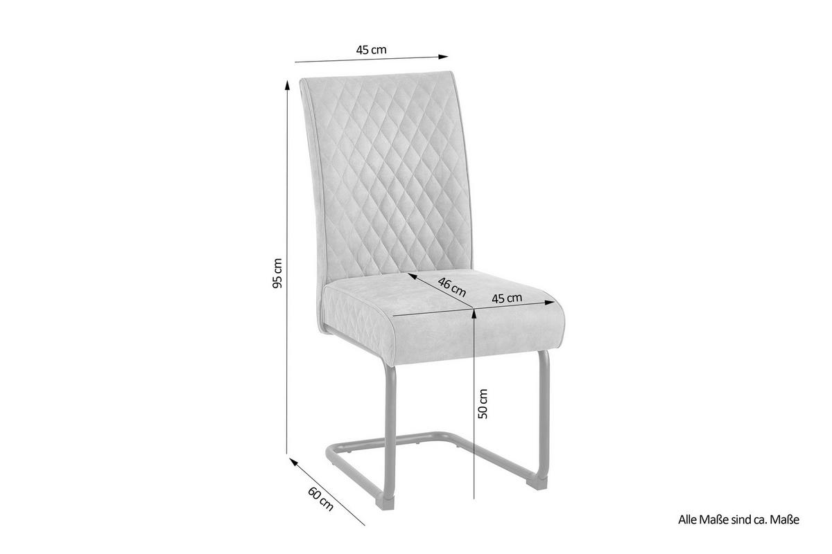 Schwingstuhl-set Maria-Xxl - Anthrazit/Schwarz, MODERN, Textil/Metall (45/95/60cm) - MID.YOU
