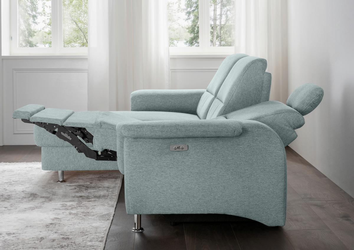 Ecksofa mit Stauraum Parole Blau Chenille - Chromfarben/Blau, MODERN, Textil (165/231cm) - Livetastic