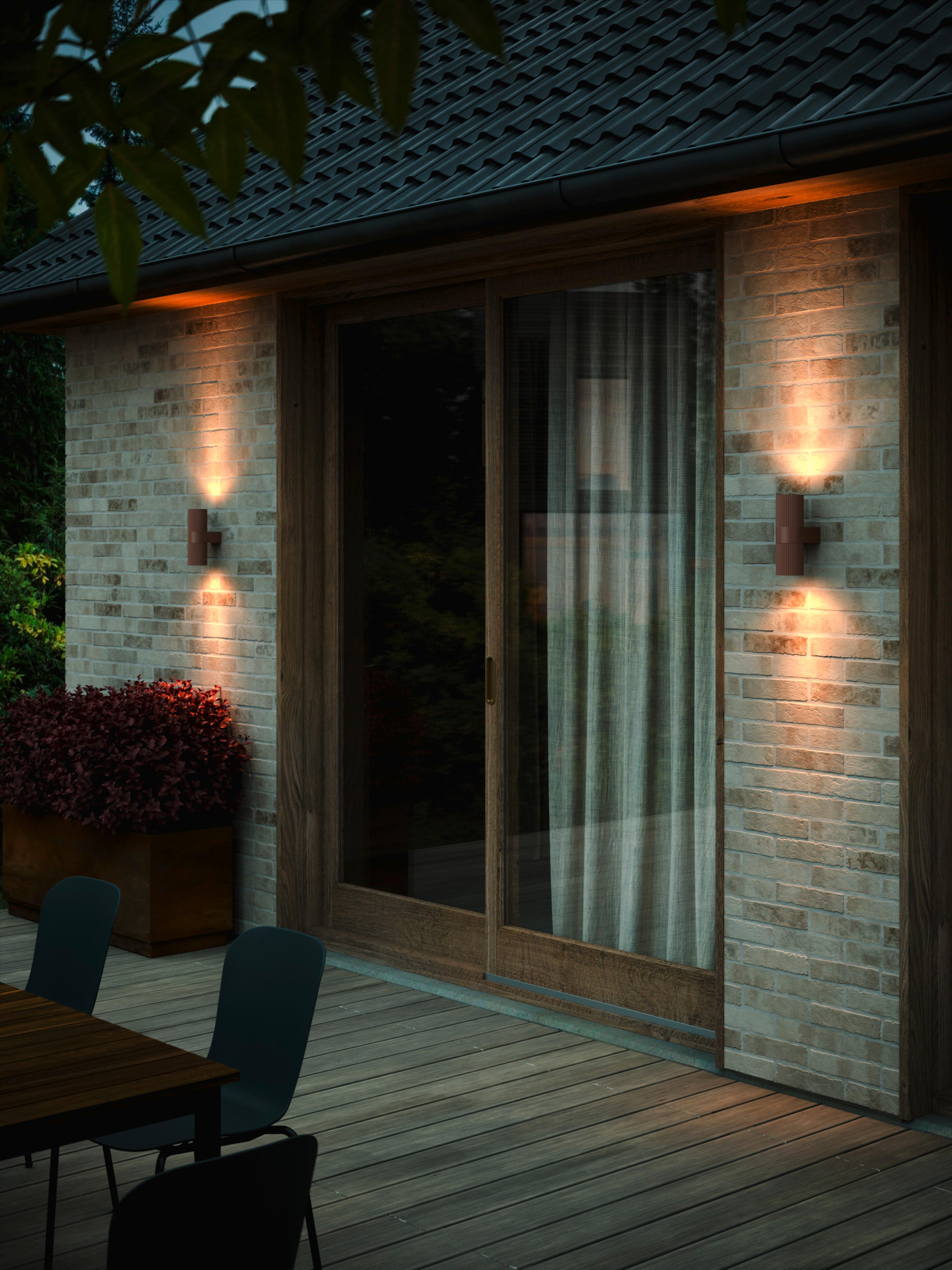 Außenwandleuchte Kyklop Ripple Rostfarben - Rostfarben, Design, Metall (14cm) - Nordlux