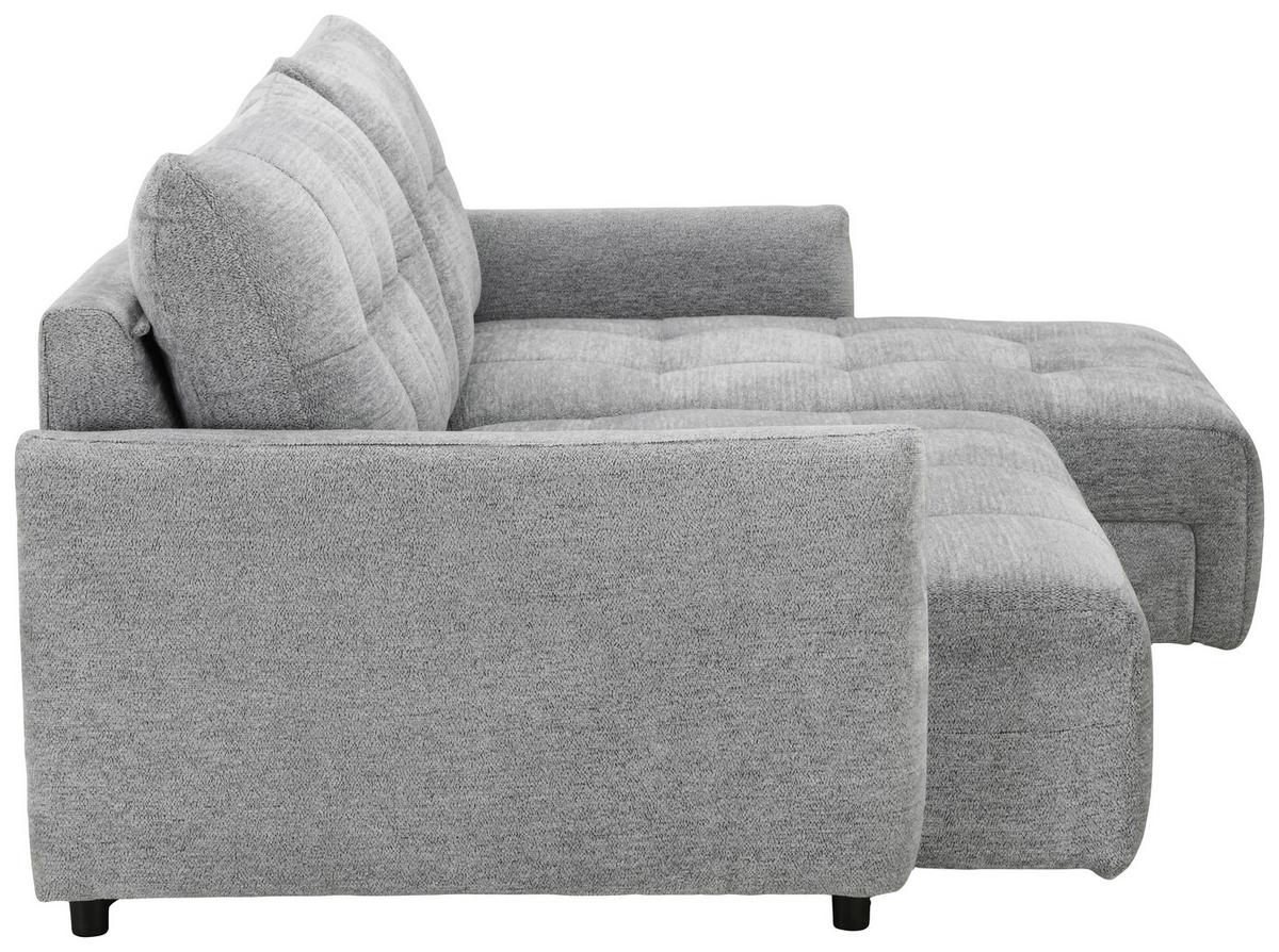 Elektrická sedačka LINA, obojstranná, sivá ženilka - čierna/sivá, Basics, kov/drevo (227/158cm)
