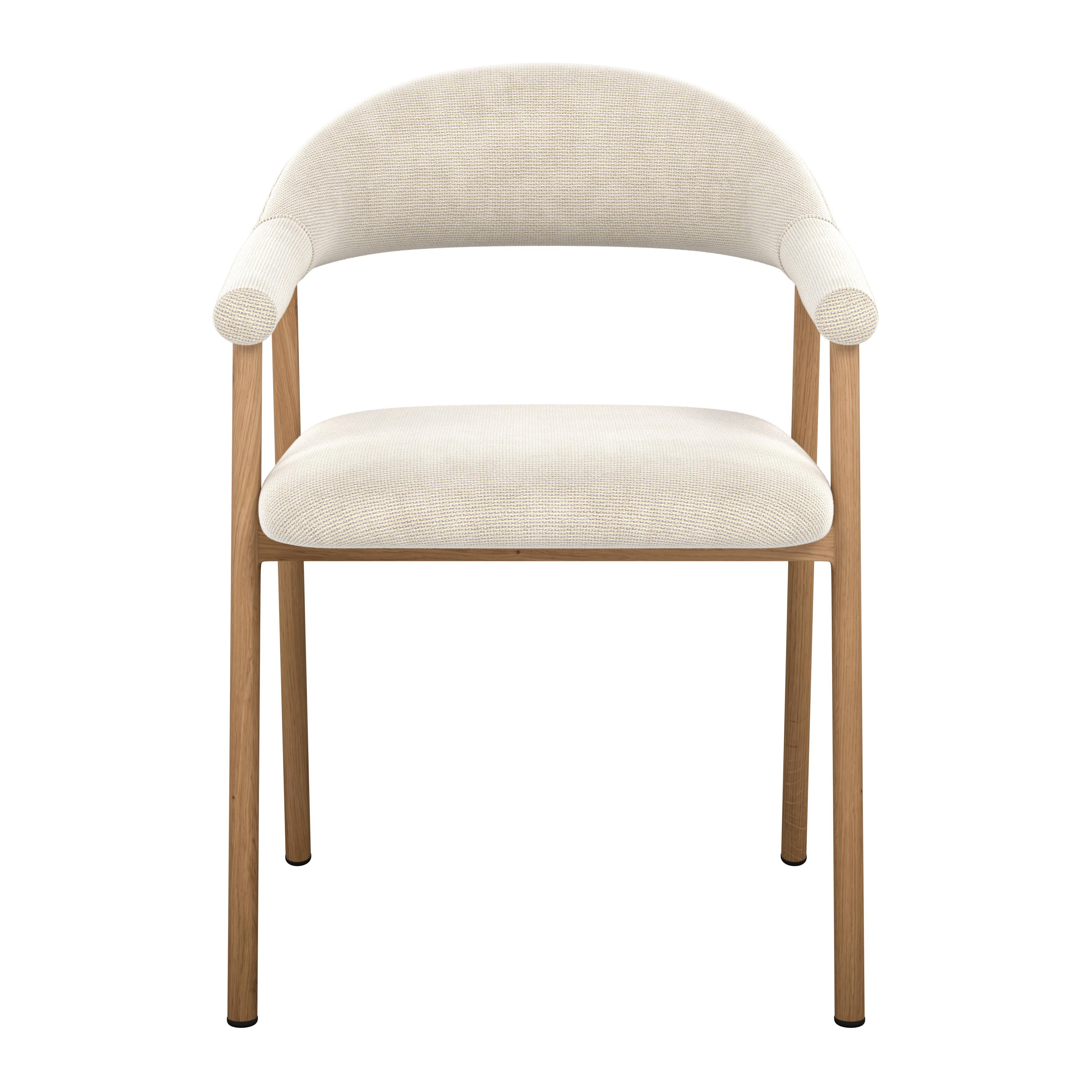 Stuhl Nordi Creme/Hellbraun B: 56cm - Hellbraun/Creme, MODERN, Textil/Metall (56/79,5/54cm)