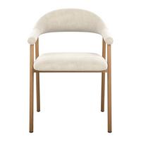 Stuhl Nordi Creme/Hellbraun B: 56cm - Hellbraun/Creme, MODERN, Textil/Metall (56/79,5/54cm)