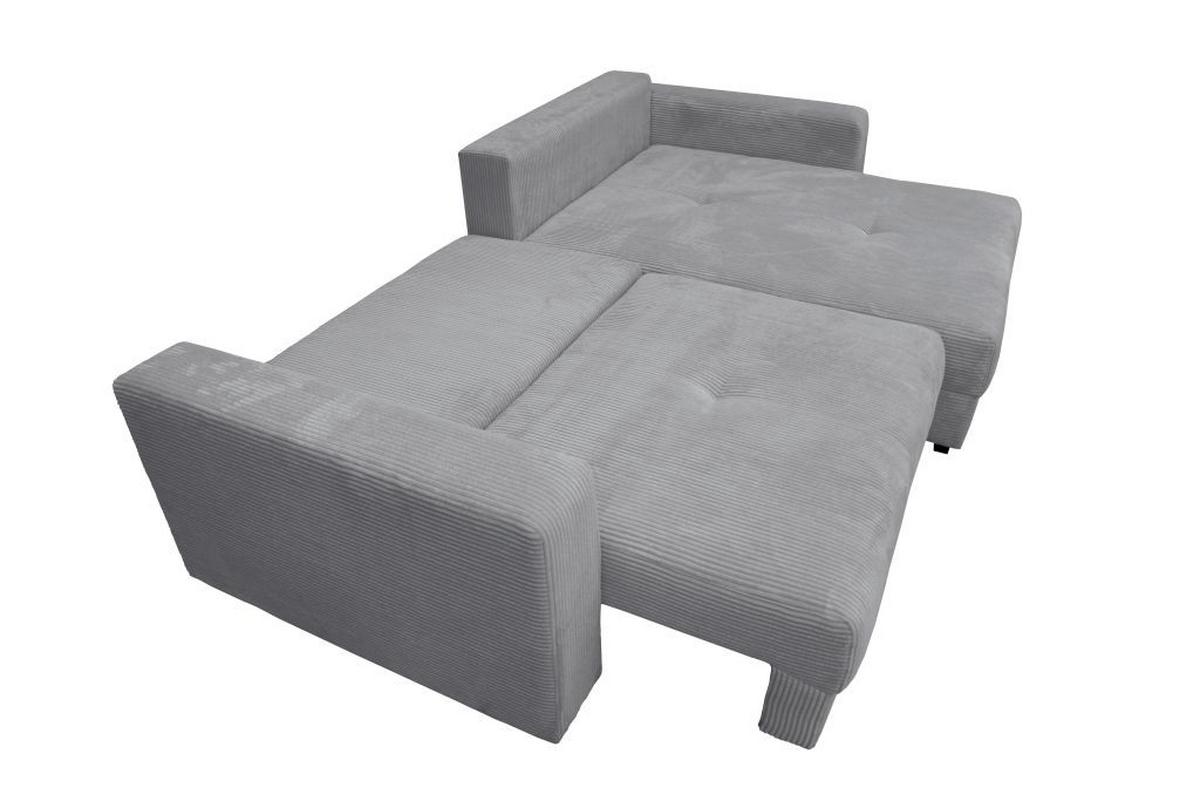 Rohová sedačka XELA, sedenie boxspring, sivý menč. - čierna/sivá, Modern, textil (265/170cm)