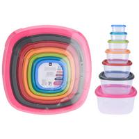 Aufbewahrungsboxen mit Deckel Set Kunststoff - Blau/Pink, Basics, Kunststoff (26/26/12cm)