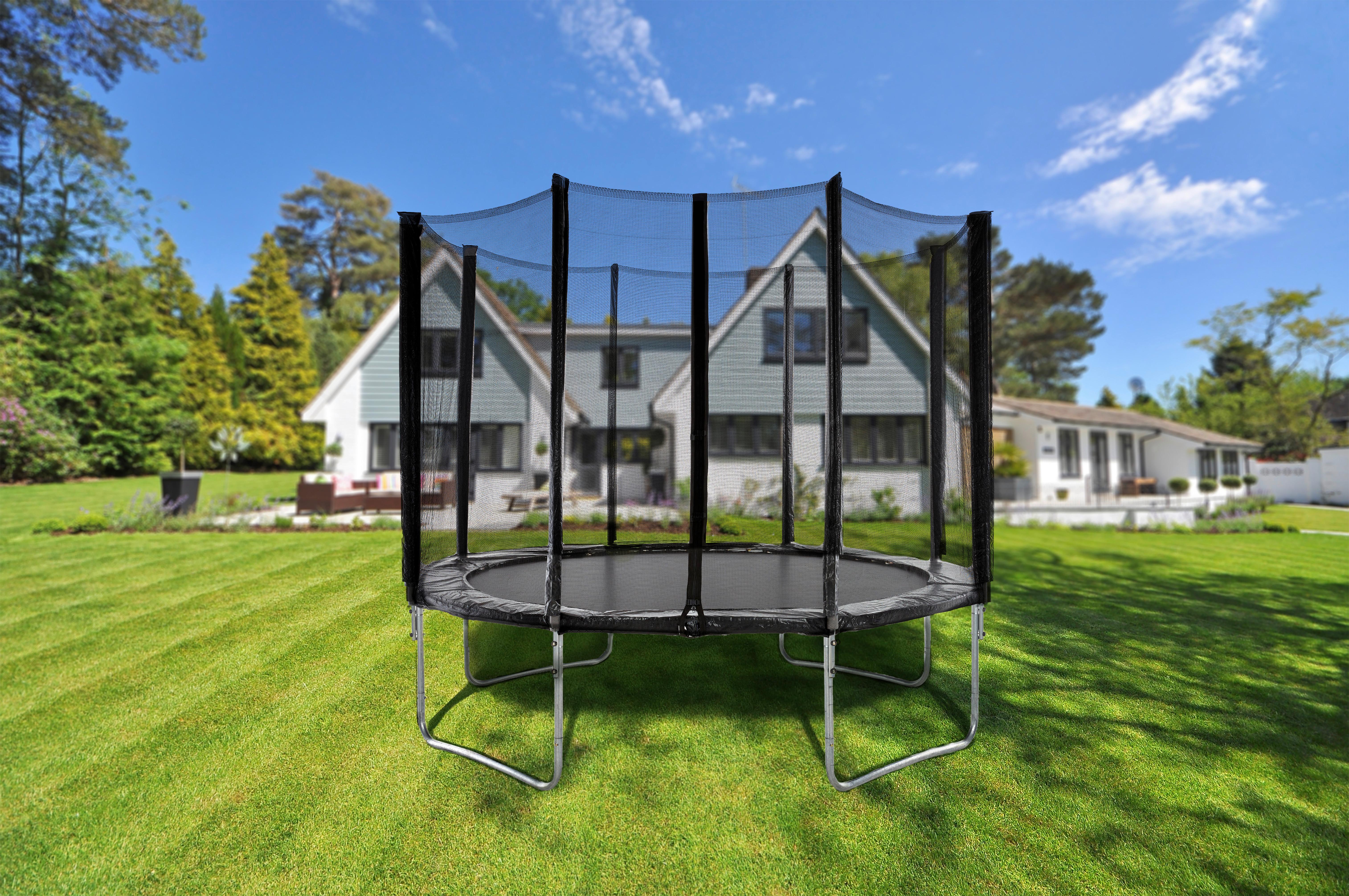 Trampolína Jump, S Bezpečnostní Sítí - černá/barvy stříbra, kov/plast (305cm) - Based