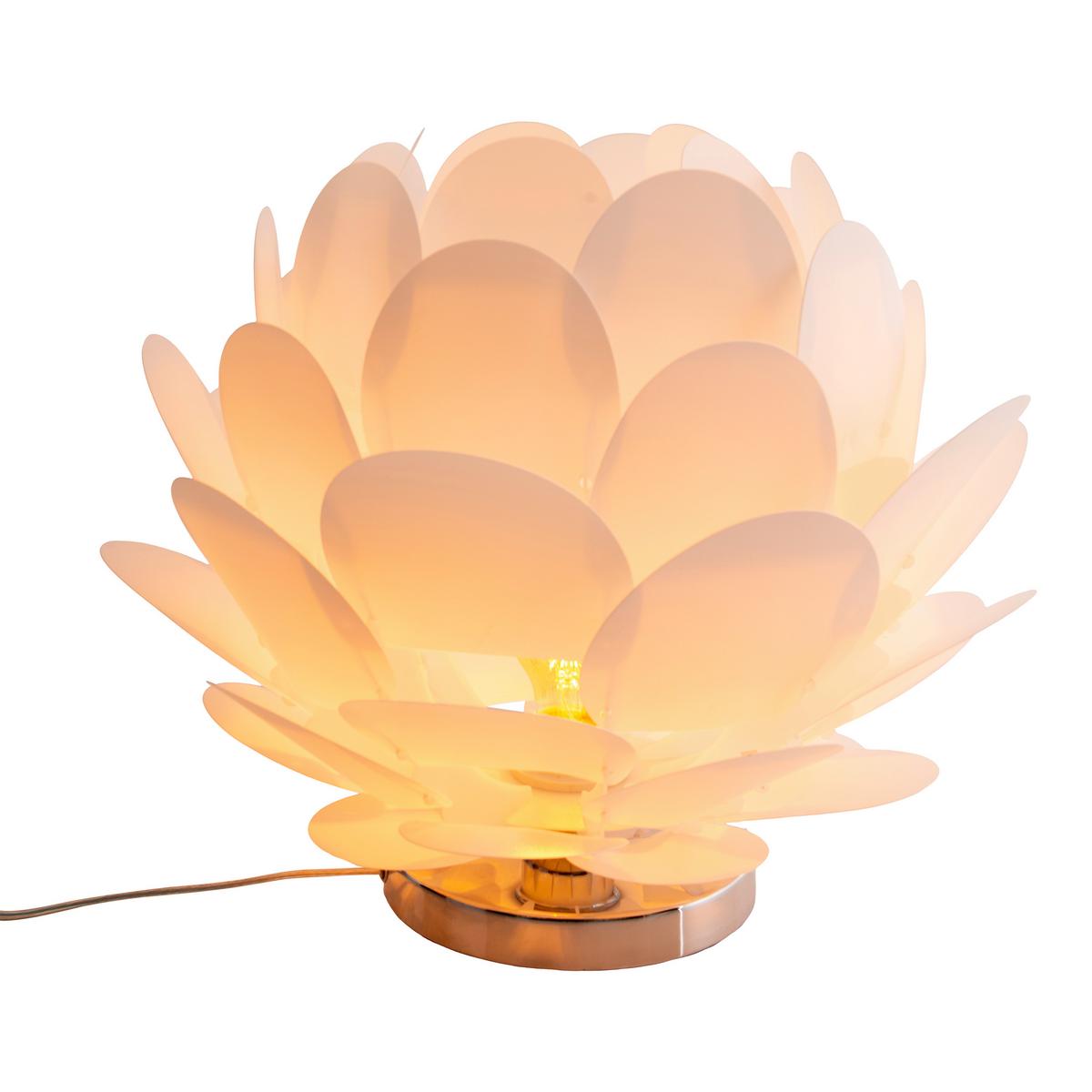 Tischlampe Fora Weiß 3187023 "fora" - Silberfarben/Weiß, LIFESTYLE, Kunststoff/Metall (41/31cm) - Näve