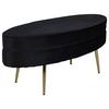 Hockerbank Otto - Goldfarben/Schwarz, Design, Textil/Metall (100/41/40cm) - Livetastic