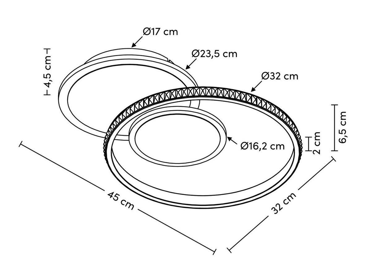 Stropní svítidlo Rulm, D/Š: 45/32cm,čier.bílá - bílá/černá, Moderní, kov/plast (45/32/6,5cm) - Modern Living