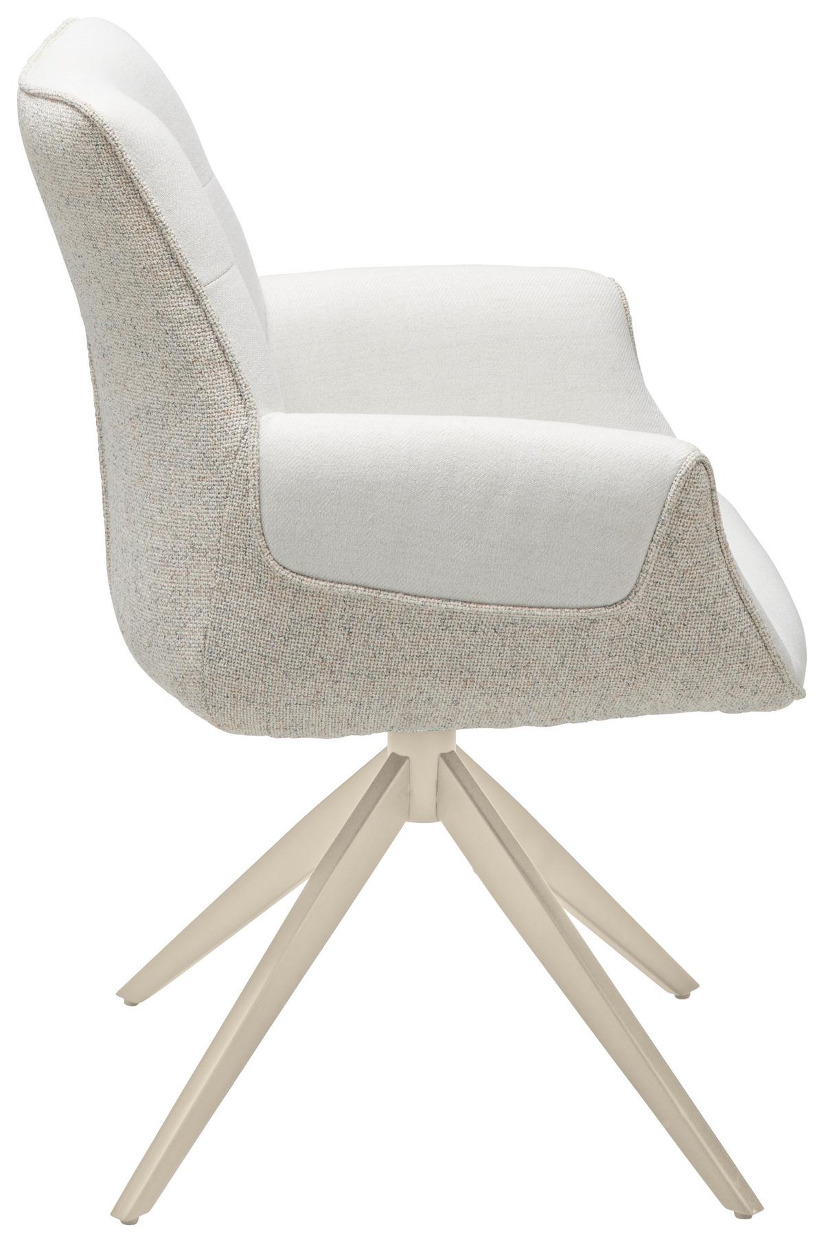 Armlehnstuhl Xenia - Champagner/Beige, LIFESTYLE, Textil/Metall (63/87/62cm) - Livetastic