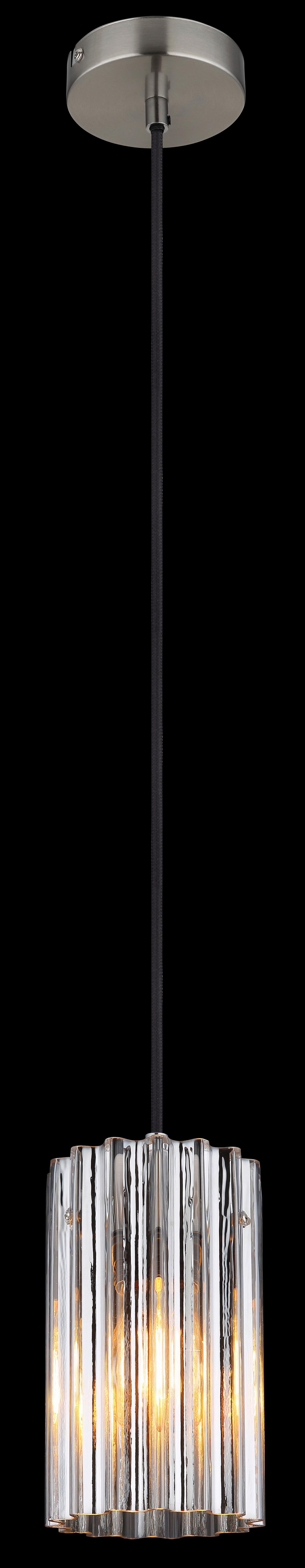 Hängeleuchte Klar Nickelfarben D: 11,5 cm - Klar/Nickelfarben, Design, Glas/Metall (11.5/120cm) - Globo