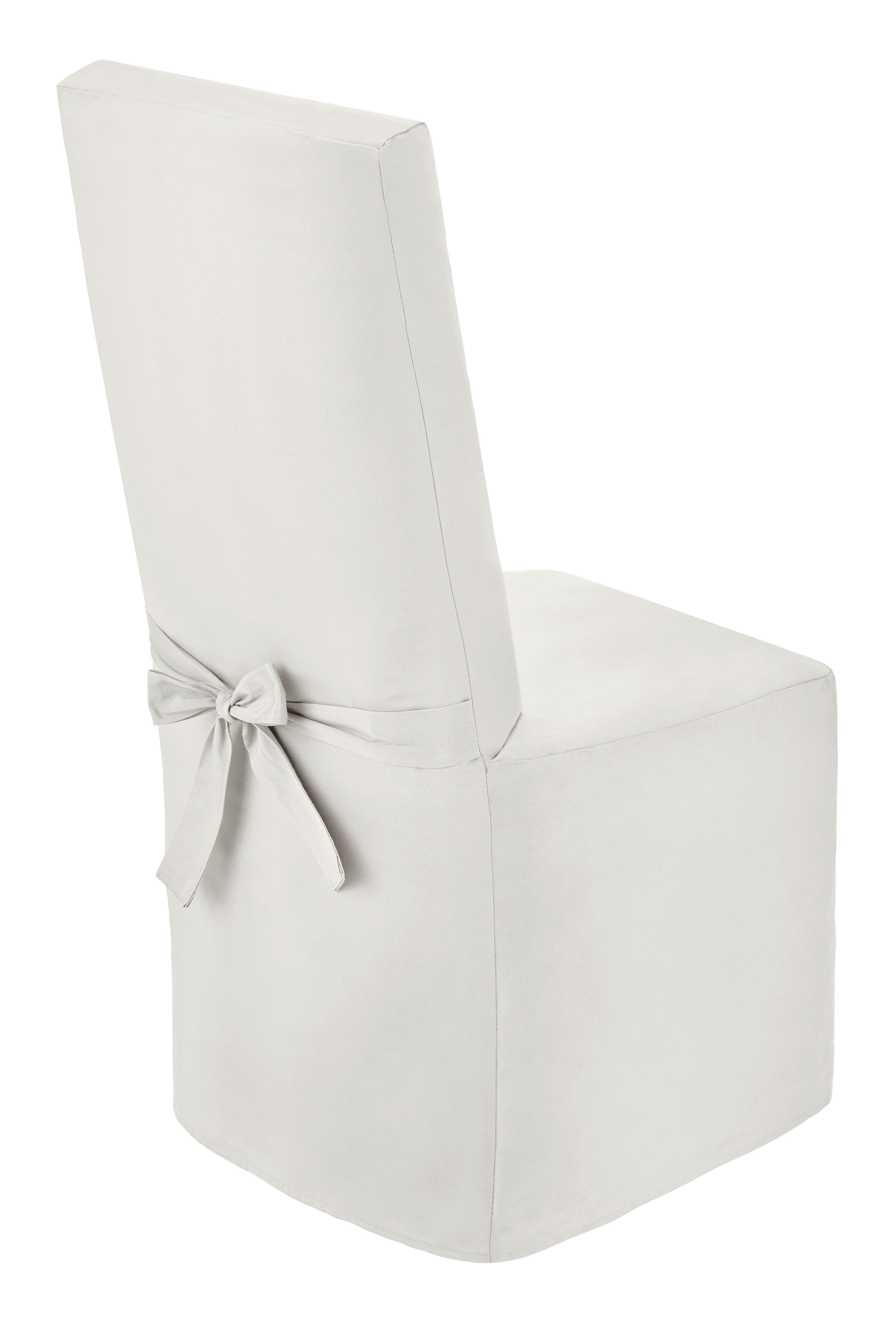 Stuhlhusse Anna Baumwolle Weiß Lbh: 50x48x110 Cm - Weiß, KONVENTIONELL, Textil - Ondega