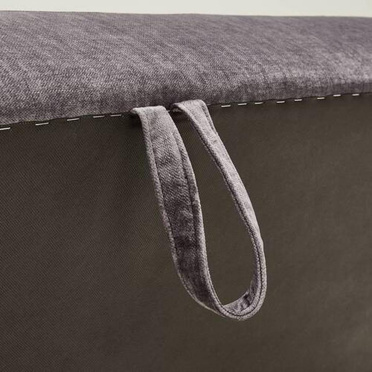 Hocker Freda Mit Stauraum Velours Grau H: 48 Cm - Naturfarben/Grau, MODERN, Textil (135/48/57cm) - Max Winzer