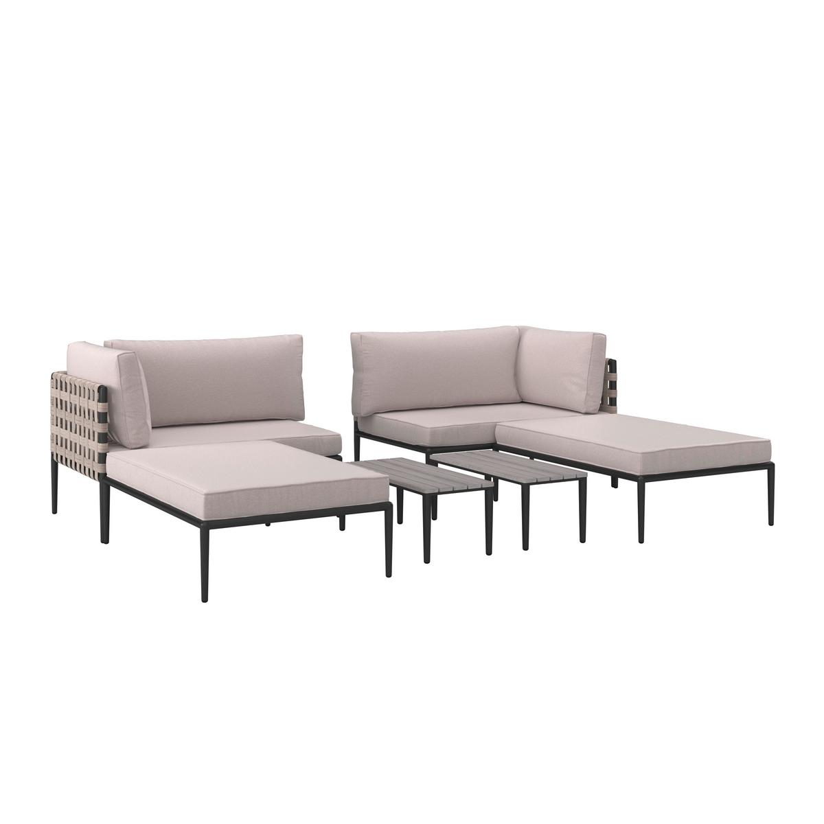 TERASOVÁ SEDACIA SÚPRAVA ENJA - čierna/sivá, Modern, kov/textil (104/60/70cm) - Bessagi Garden