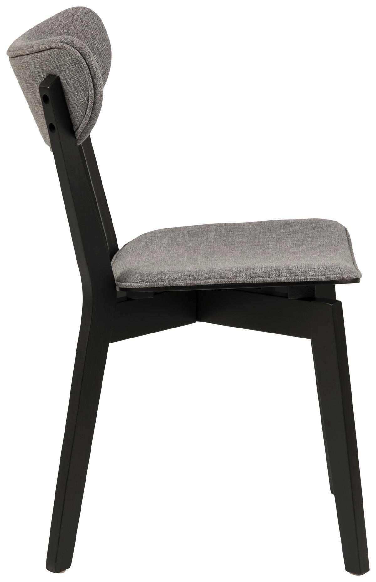Jedálenská stolička ROXBY - čierna/sivá, Konventionell, drevo/textil (45/78/55cm)