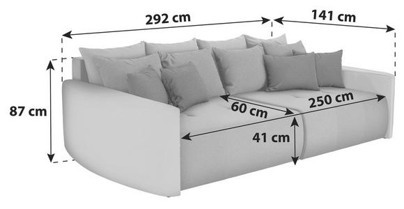 Megasofa mit Schlaffunktion, Bettkasten und Kissen Havanna - Dunkelgrau/Anthrazit, MODERN, Holz/Textil (292/87/141cm) - Luca Bessoni