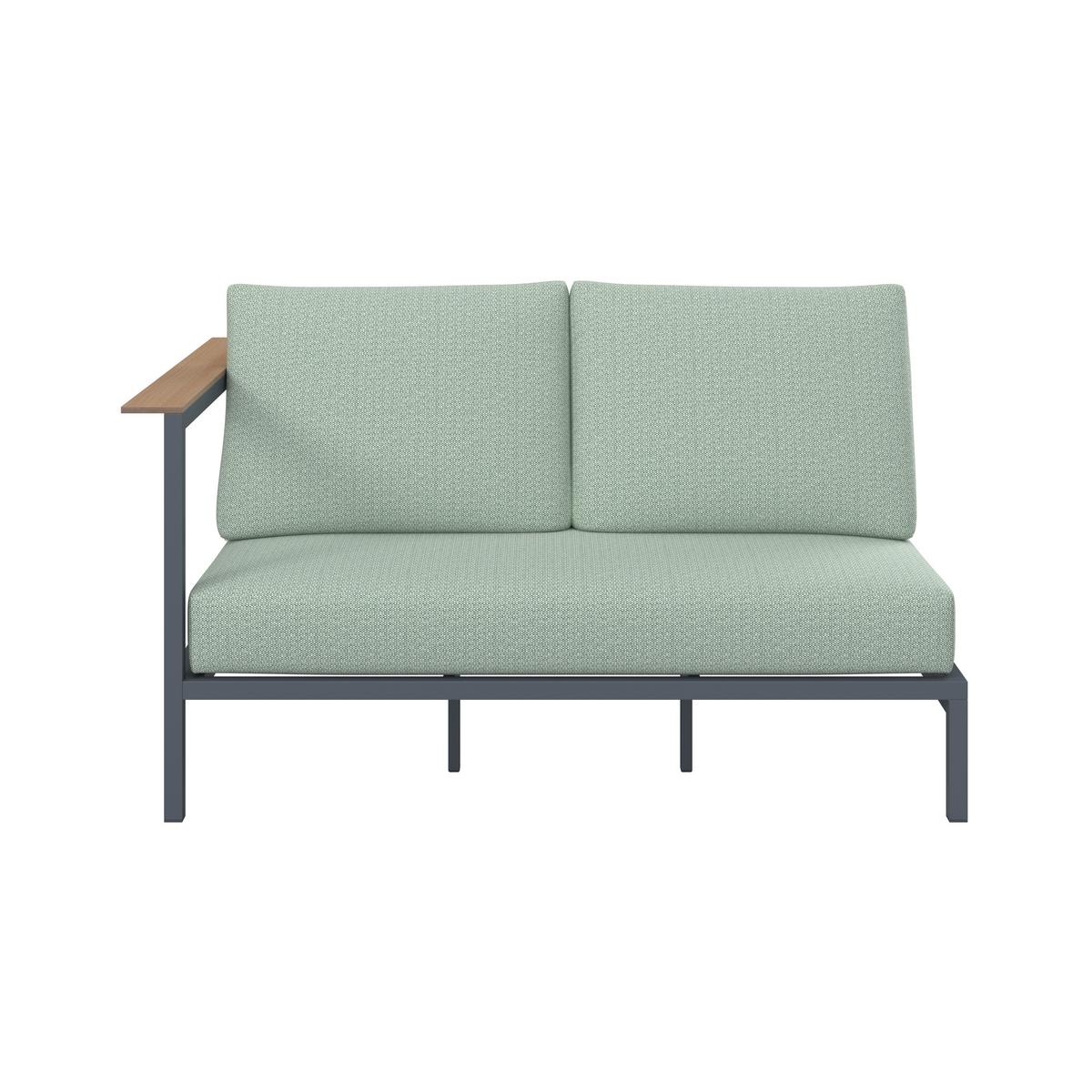 TERASOVÁ SEDACÍ SOUPRAVA CHIARA - světle zelená/tmavě šedá, Moderní, kov/textil (164/68/94cm) - Bessagi Garden