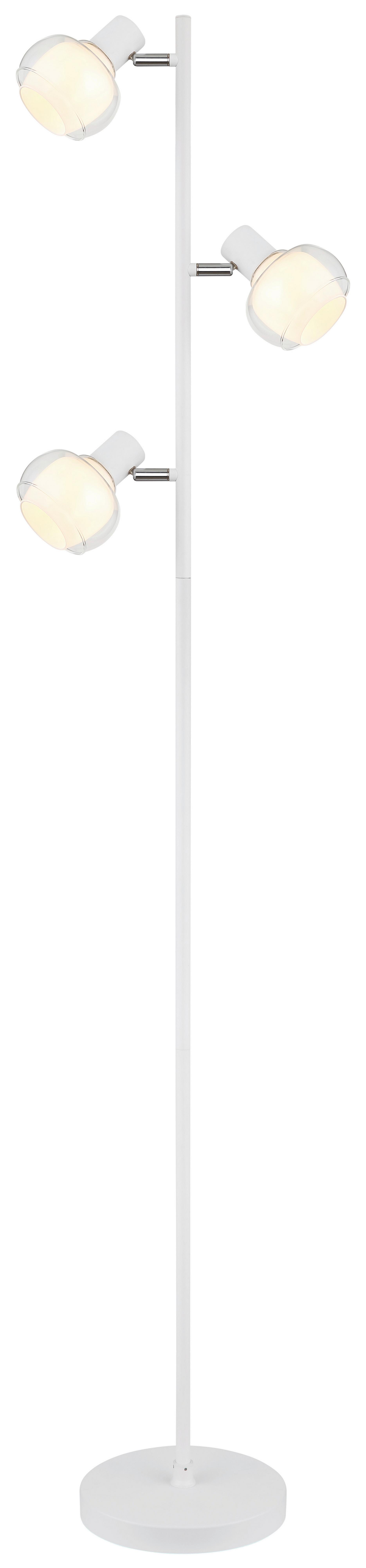 Stehleuchte 54309sw - Klar/Opal, Design, Glas/Metall (25/23/154cm) - Globo