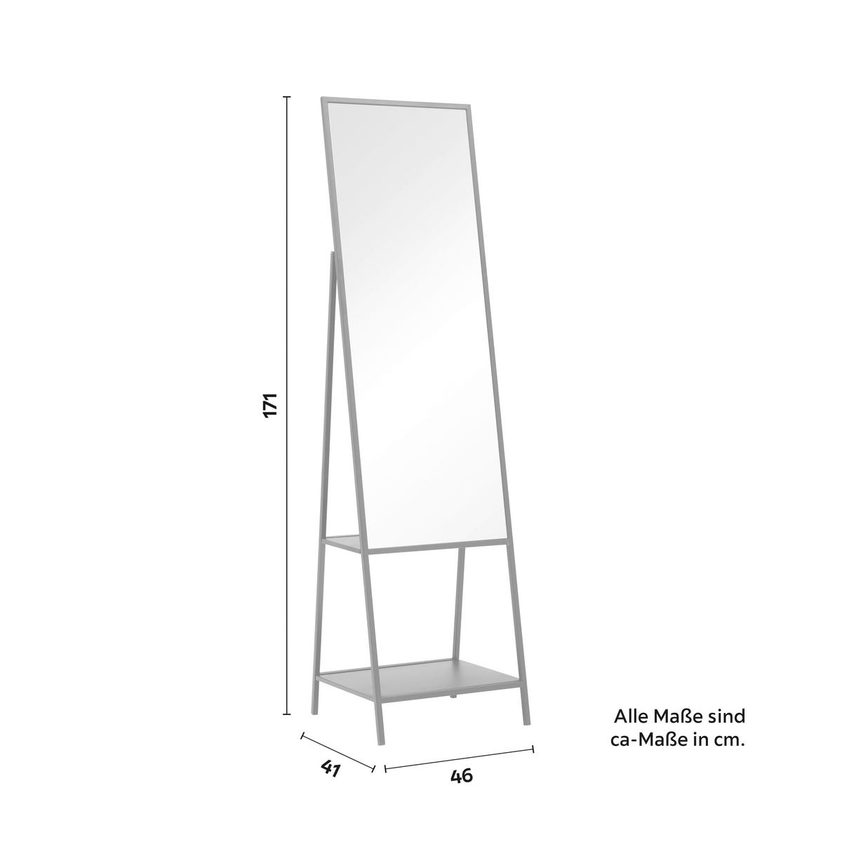 Zrcadlo MILANA - černá, Moderní, kov/sklo (46/171/41cm) - P & B