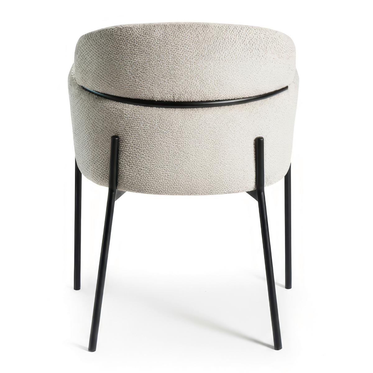 Židle s područkami Chloe, šedobéžová - černá/šedobéžová, Moderní, kov/textil (62/79/59,5cm) - Bessagi Home