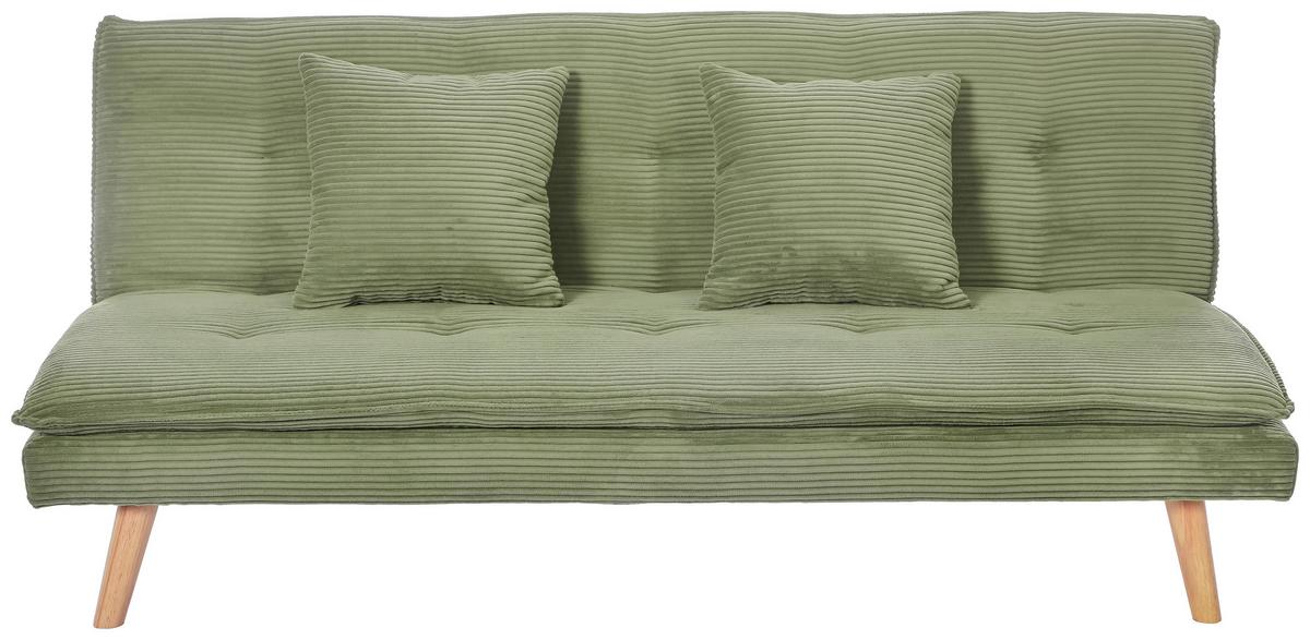 Schlafsofa Passau Grün B: 181 Cm - Schwarz/Naturfarben, Basics, Holz/Textil (181/77cm) - P & B