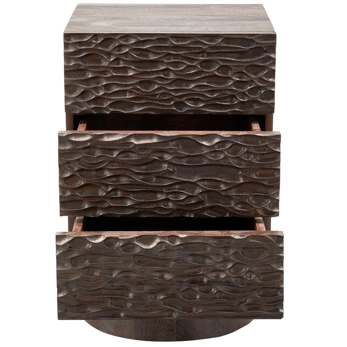 Nachttisch Crumble, Walnussfarbe B: 40 Cm - Walnussfarben, Design, Holz (40/37/63,5cm) - Livetastic