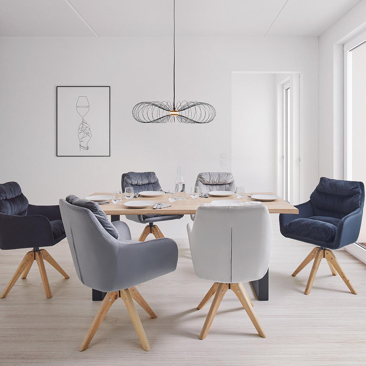 Židle JUANA světlešedá - světle šedá/přírodní barvy, Moderní, kov/dřevo (61/93/65cm) - Bessagi Home