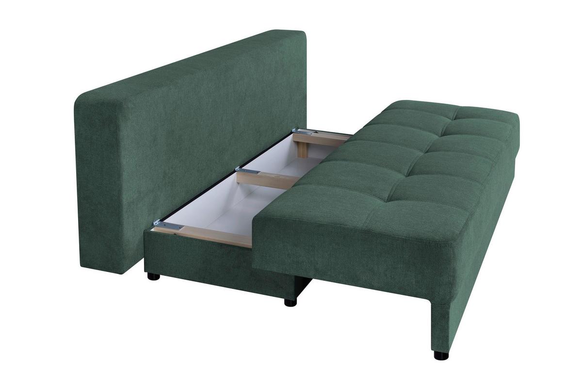 Schlafsofa Toni Petrol B: 200 cm - Petrol/Schwarz, Design, Holzwerkstoff/Textil (200/90/103cm) - P & B