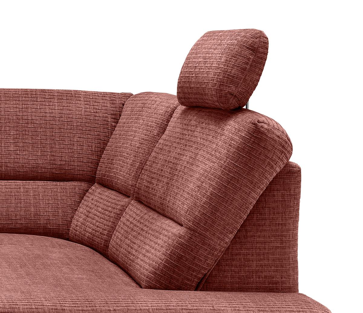 Ecksofa Cavoli Koralle Relaxfunktion S: 266x190 cm - Koralle/Schwarz, MODERN, Textil (266/190cm) - Livetastic