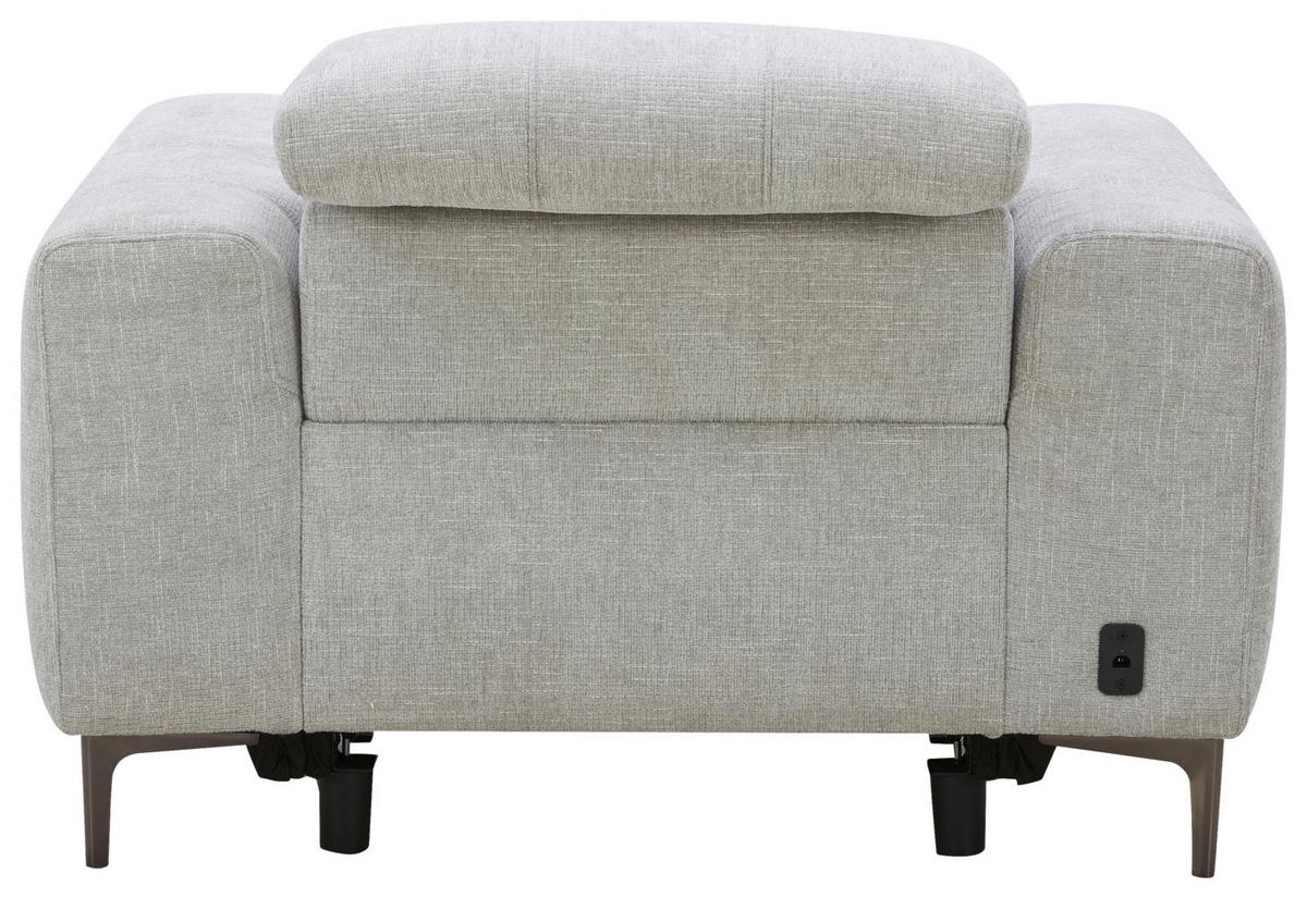 Kreslo ALVARO, sivý zamat, relax.funkcia - sivá/svetlosivá, Modern, kov/drevo (115/79/109cm) - Mömax