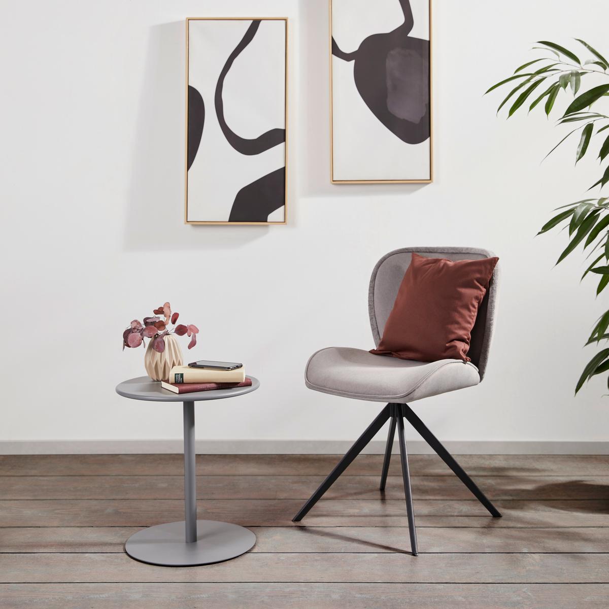 Beistelltisch Wien Grau - Grau, Design, Metall (40/45/40cm) - P & B