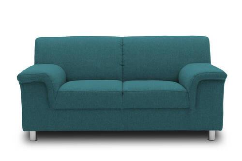 2-sitzer-sofa Jamie Rücken Echt Petrol Webstoff - Chromfarben/Petrol, KONVENTIONELL, Textil (145/72/80cm) - MID.YOU
