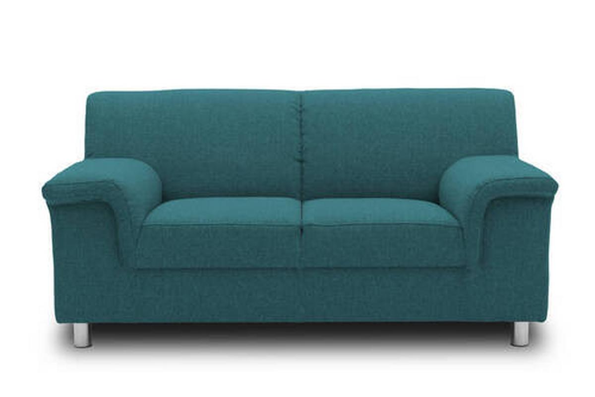 2-sitzer-sofa Jamie Rücken Echt Petrol Webstoff - Chromfarben/Petrol, KONVENTIONELL, Textil (145/72/80cm) - MID.YOU