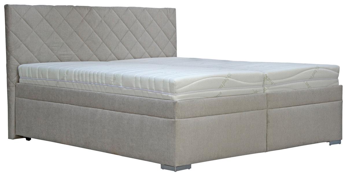 Čalouněná postel Klara,180x200 cm,béžová - šedá/béžová, Moderní, dřevo/textil (180/200cm)