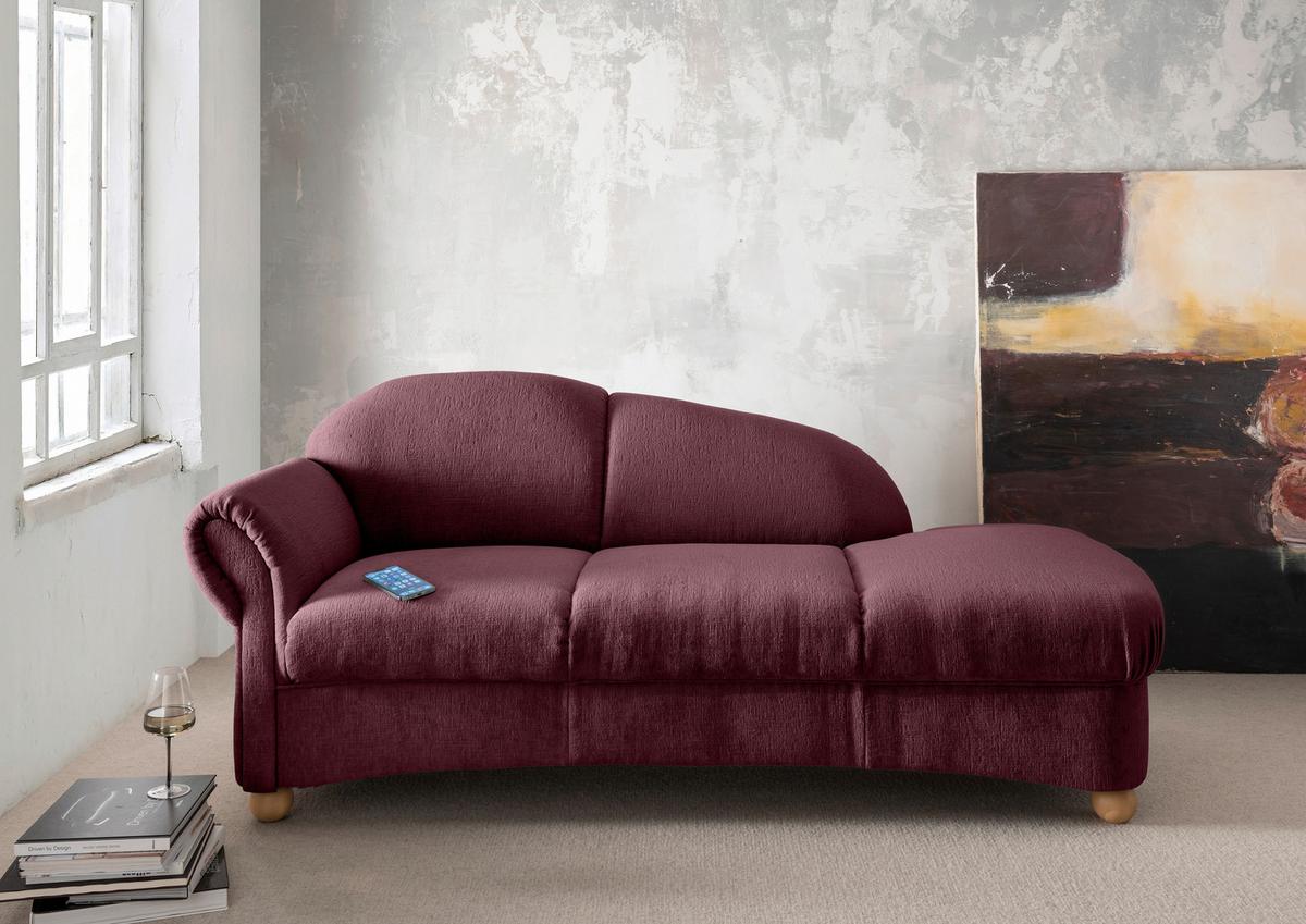 Ottomane Torello Bordeaux B: 86cm - Wildeiche/Bordeaux, KONVENTIONELL, Textil (86/84/190cm) - Livetastic