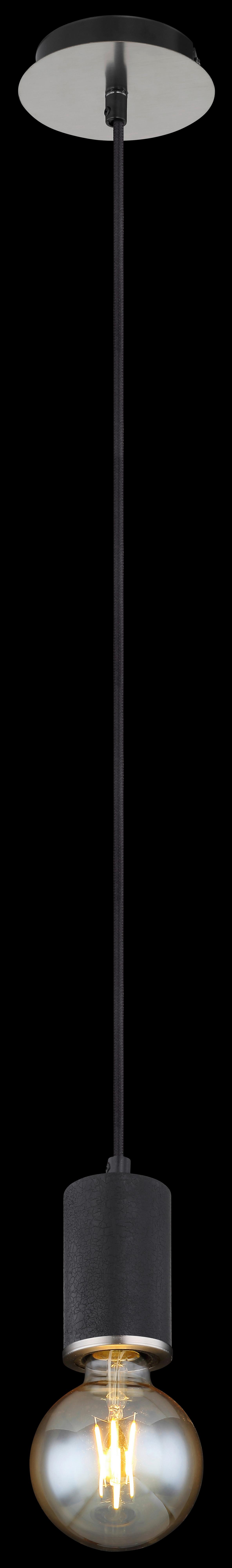 Hängeleuchte H: 160 cm 1-Flammig, Holz/ Metall - Schwarz, Basics, Holz/Metall (12/160cm) - Globo