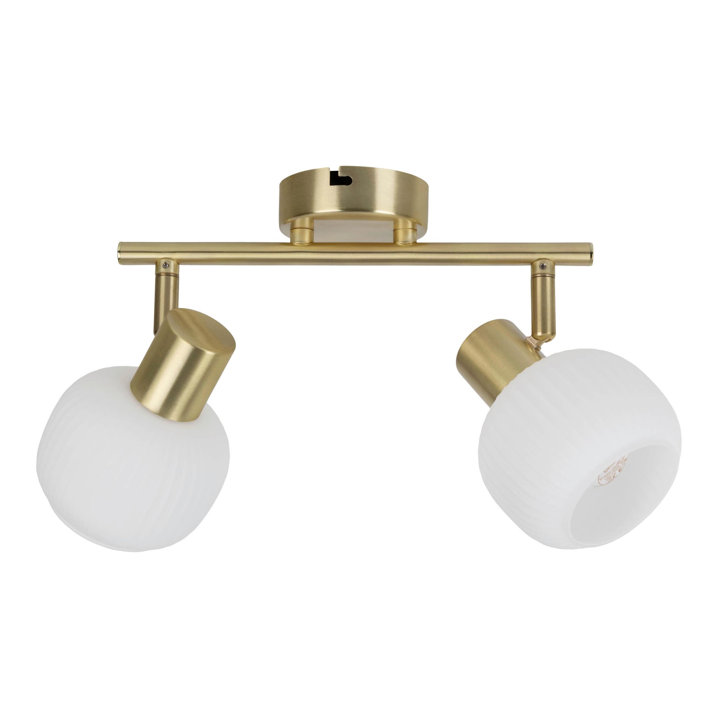 Deckenstrahler Exkl. 2xe14, 40w - Messingfarben/Weiß, LIFESTYLE, Glas/Metall (25/10/18,5cm) - Näve