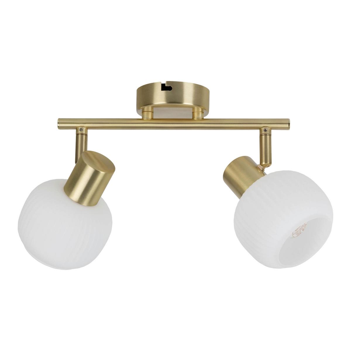 Deckenstrahler Exkl. 2xe14, 40w - Messingfarben/Weiß, LIFESTYLE, Glas/Metall (25/10/18,5cm) - Näve