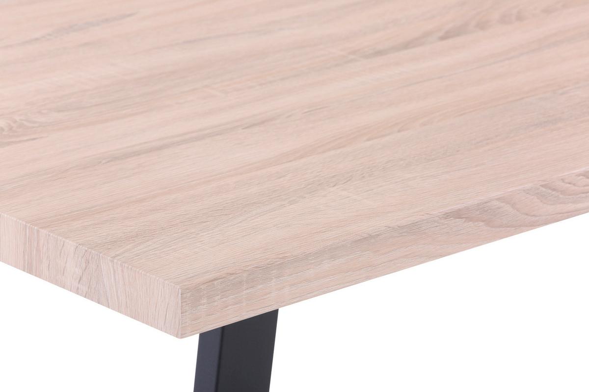 Esstisch Schwarz, Naturfarben L: 160cm - Schwarz/Naturfarben, Design, Holzwerkstoff/Metall (160/90/75cm) - Livetastic