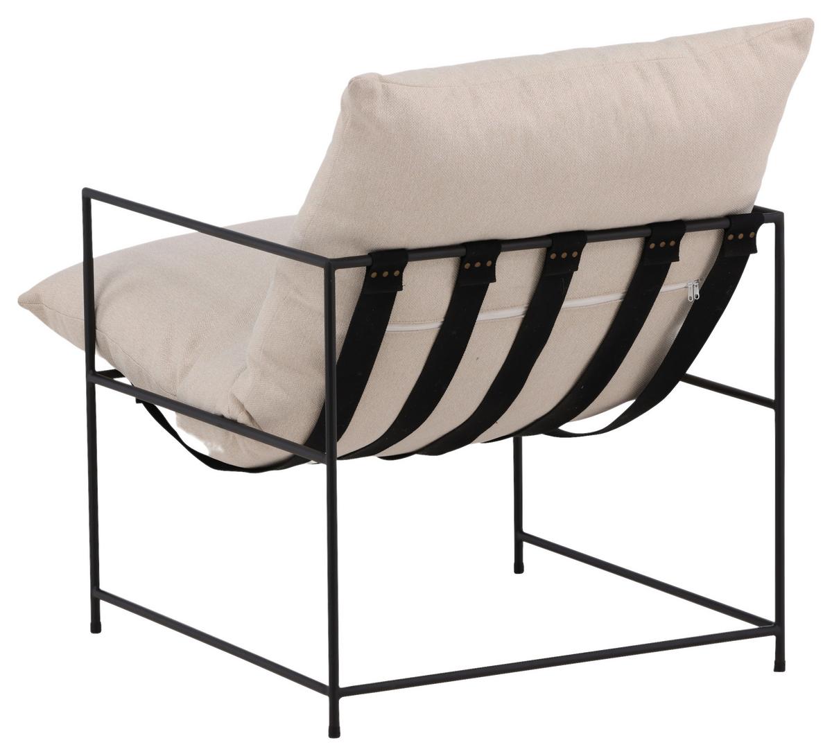 Sessel Sedalia - Weiß, Design, Textil/Metall (68.5/97.5/90cm) - Livetastic