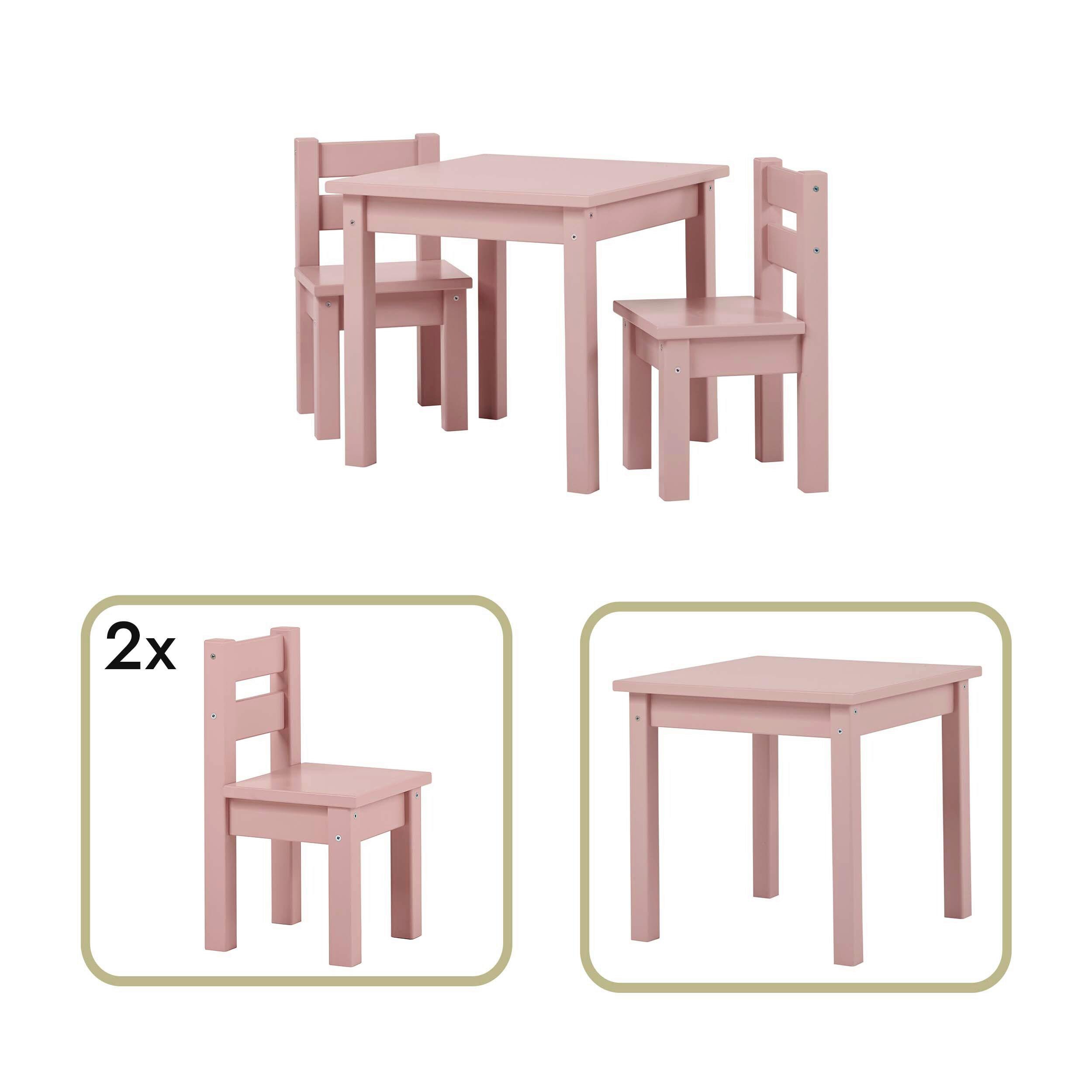 Kindersitzgruppe Bunde Mads Rosa - Rosa, MODERN, Holz - MID.YOU