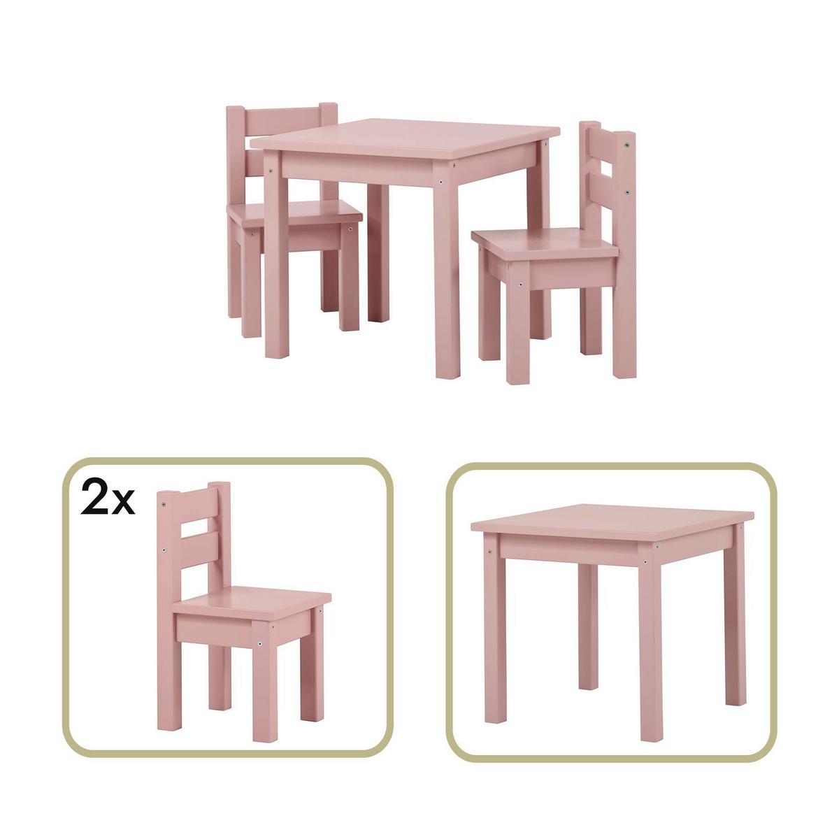 Kindersitzgruppe Bunde Mads Rosa - Rosa, MODERN, Holz - MID.YOU