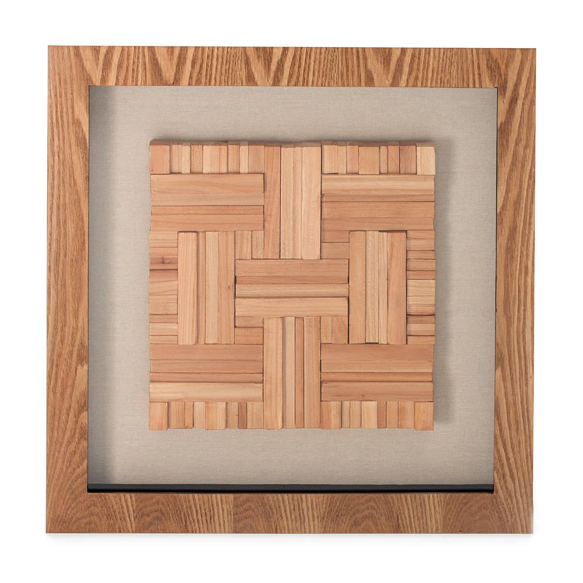 Wandbild Carre Holz Motiv Braun/weiß 60x60 Cm - Braun/Weiß, Trend, Holz/Holzwerkstoff (60/60cm) - Kayoom