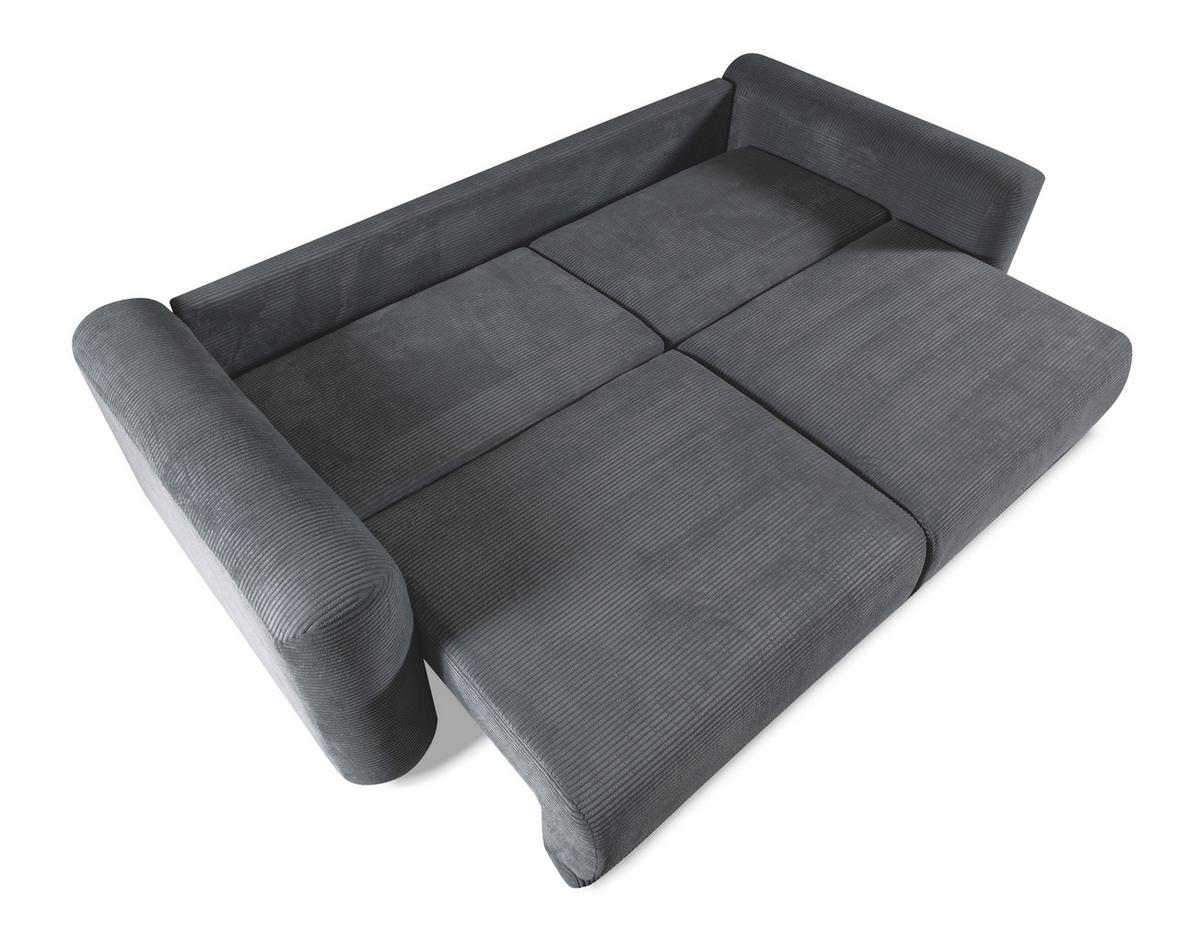 Schlafsofa Norman Grau B: 252cm - Schwarz/Grau, Design, Textil (252/93/167cm) - Livetastic