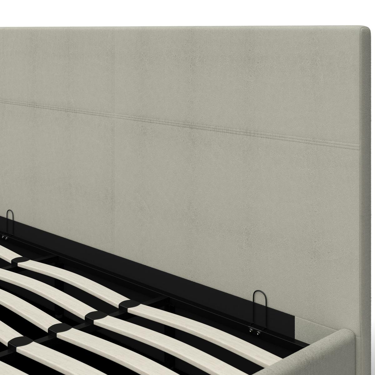 Čalouněná postel YARA 180x200 cm, světle šedá - černá/světle šedá, Moderní, kov/dřevo (180/200cm) - Bessagi Home