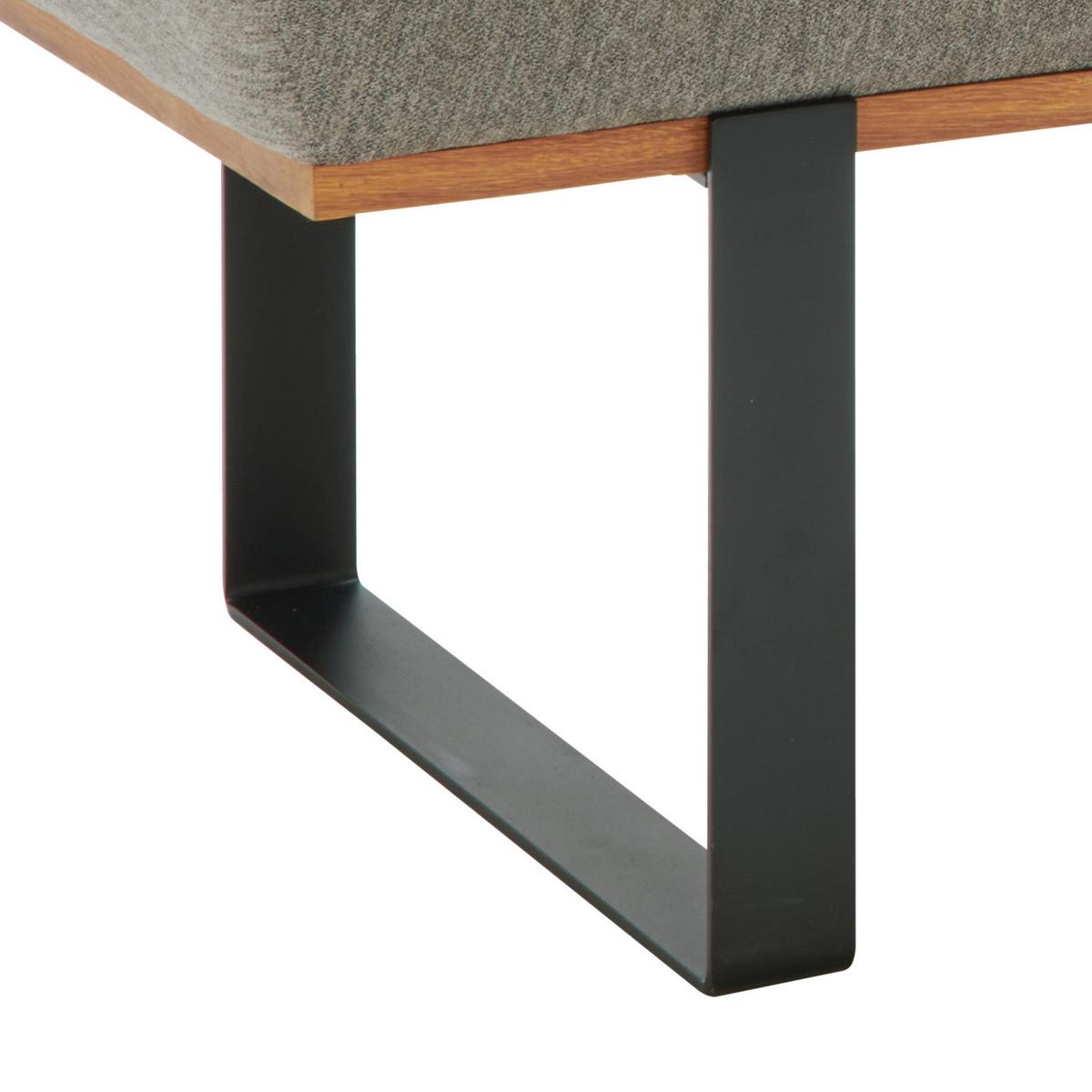 Sitzbank Mit Lehne Gepolstert Grau/schwarz Tristan B: 130 Cm - Schwarz/Grau, MODERN, Holz/Textil (130/48/90cm) - James Wood