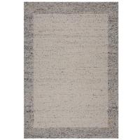 Handwebteppich Bbobble Wool Border - Schwarz/Weiß, Trend, Textil (160/230cm)