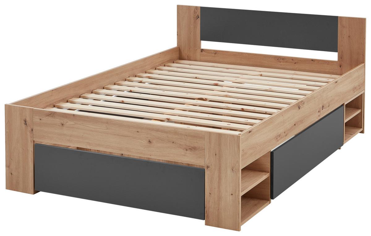 POSTEĽ AZURRO 2-140 - antracitová/dub artisan, Modern, kompozitné drevo (140/200cm)