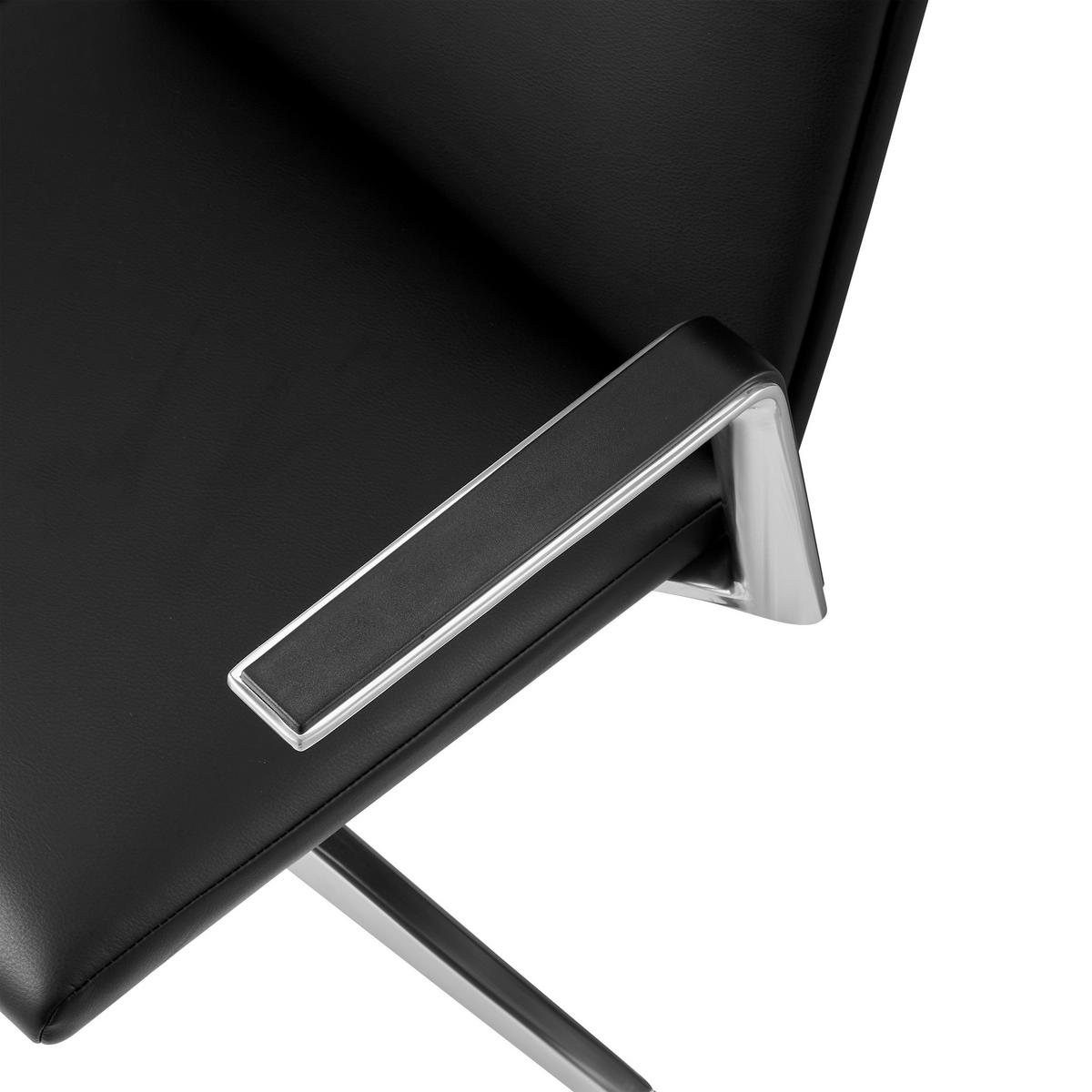 BESUCHERSTUHL Ambassado Schwarz B: 65cm - Silberfarben/Schwarz, MODERN, Kunststoff/Metall (65/93/62cm) - MID.YOU