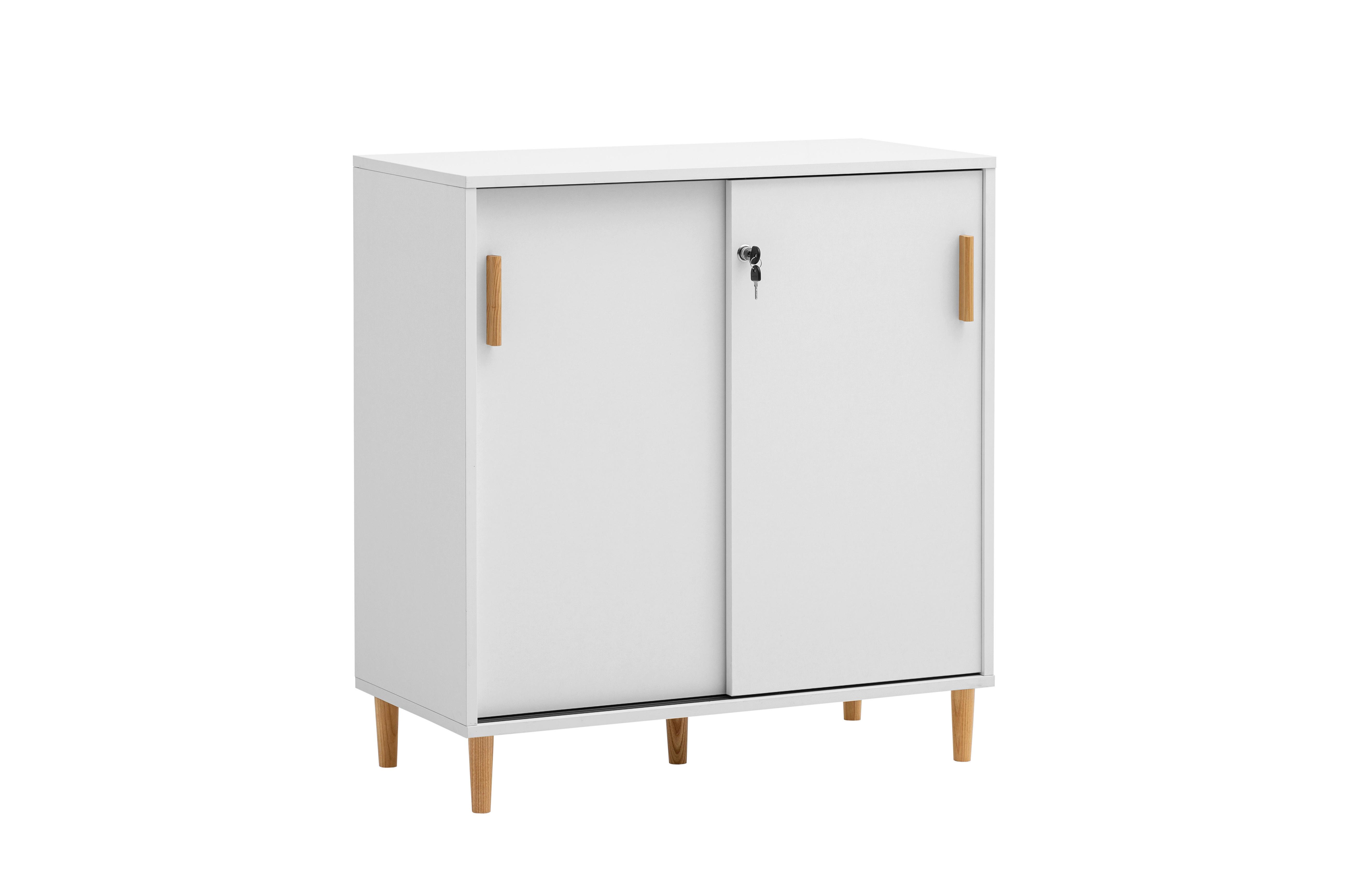 Aktenschrank Torge Weiß B: 80,1cm - Weiß, MODERN, Holzwerkstoff (80,1/84,8/38,2cm) - Livetastic